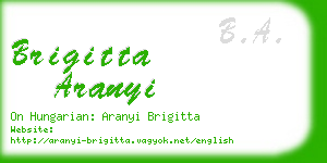 brigitta aranyi business card